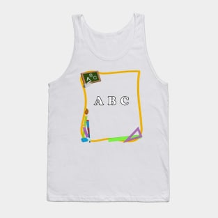 A B C t-shirt kg funny t shirts learn alphabet for kids Tank Top